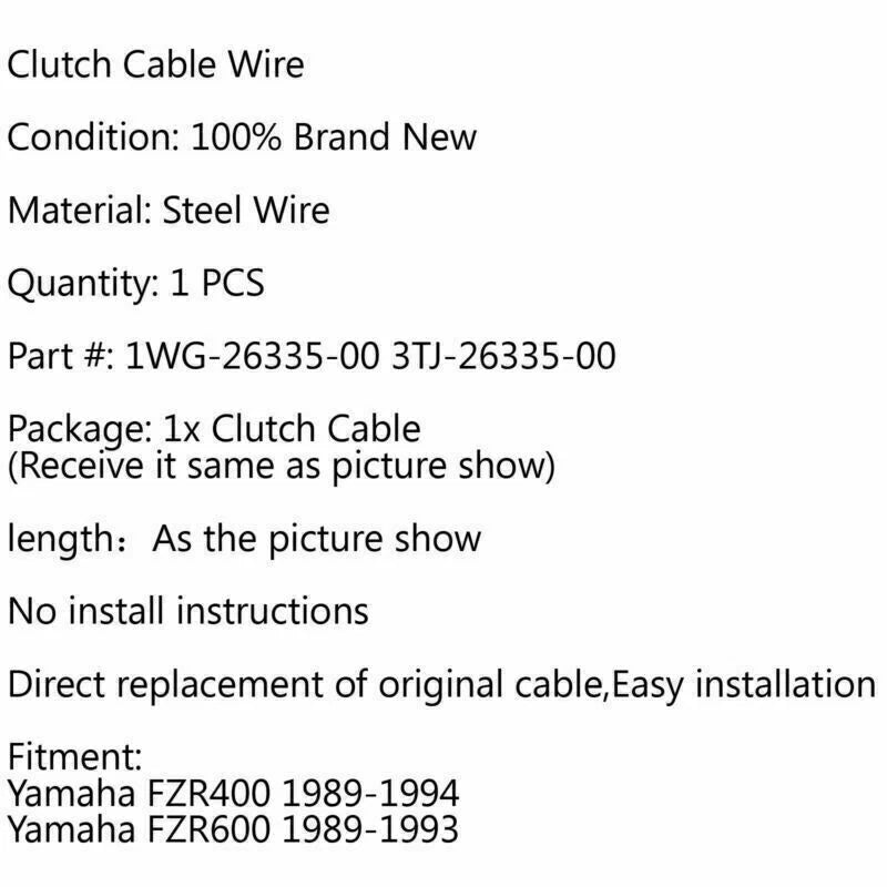 Clutch Cable for Yamaha FZR400 (1989-1994), FZR600 (1989-1993)