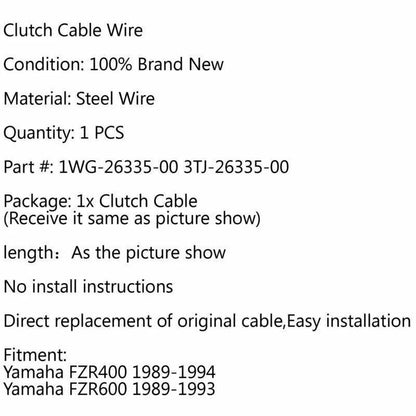 Clutch Cable for Yamaha FZR400 (1989-1994), FZR600 (1989-1993)