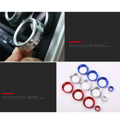 Silver AC Adjust Knob Button Ring Cover Trim Fit for Discovery Sport 2015-2018