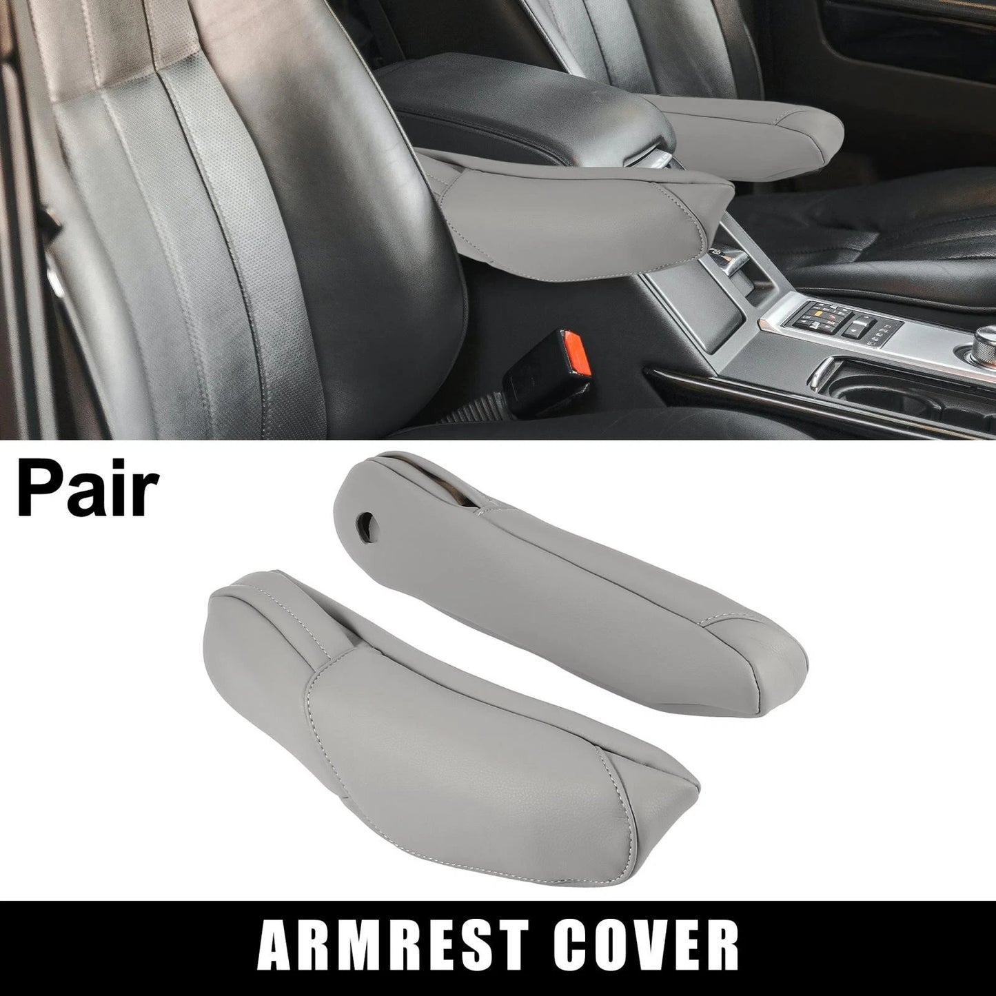 Front Seat Armrest Covers for Honda CR-V (2010-2011) - Gray - 1 Pair