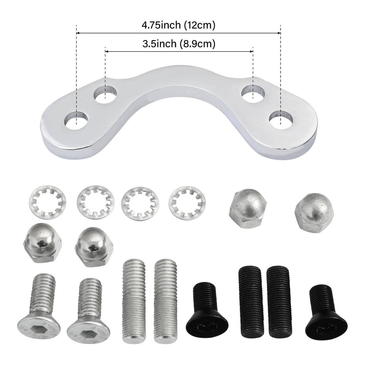 Handlebar Tree Adapter Front End Clamp 3.5in 4.75in for Harley