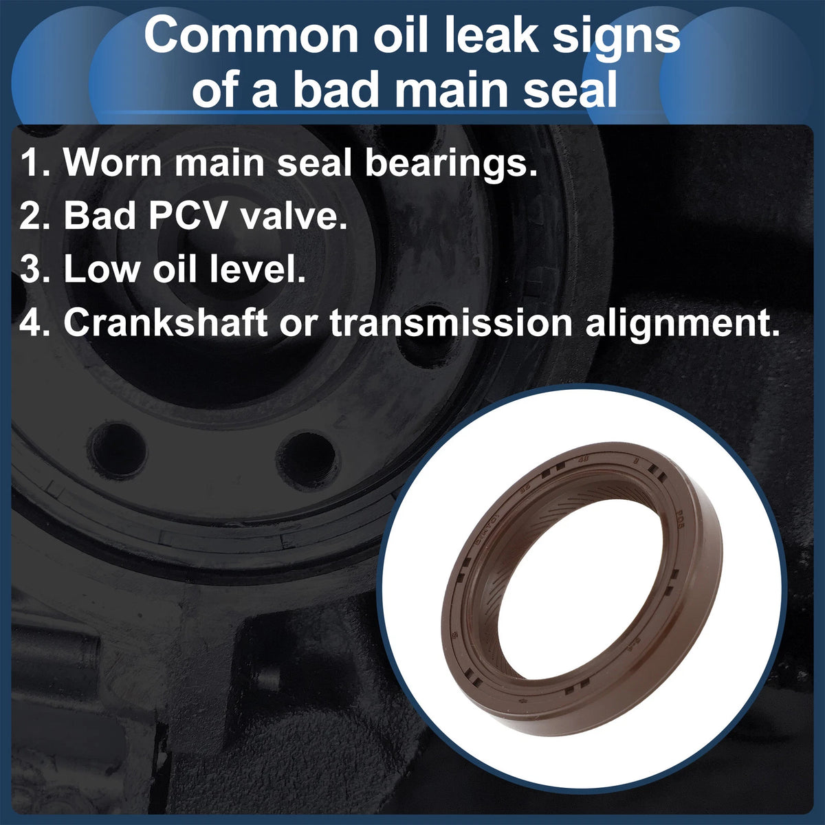 Crankshaft Oil Seal for Hyundai Accent, Kia Rio (1994-2011)