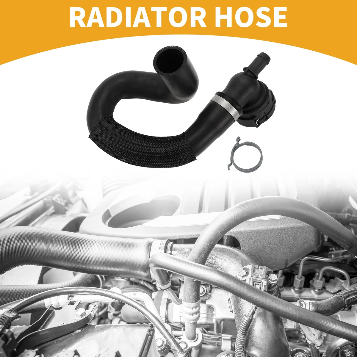 Radiator Hose 2.0L for Ford Escape (2013-2016) Rubber Black 1 x Piece
