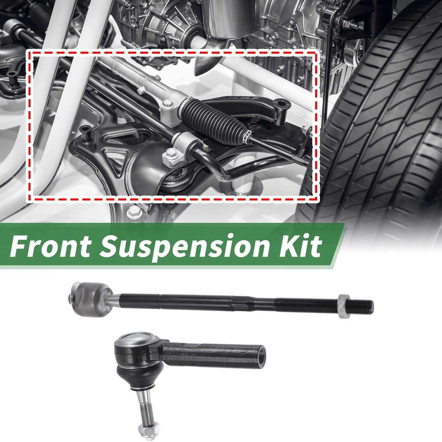 6 x Front Suspension Kit Tie Rod End Sway Bar Link for Dodge Journey