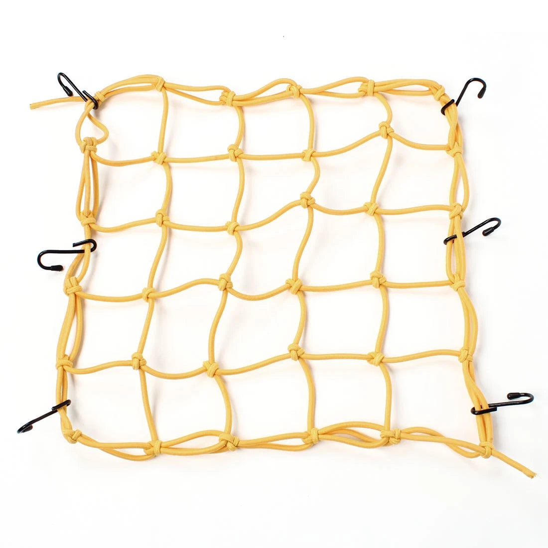 6-Hook Luggage Net for Motorcycle Auto Bike - Yellow, Flexible