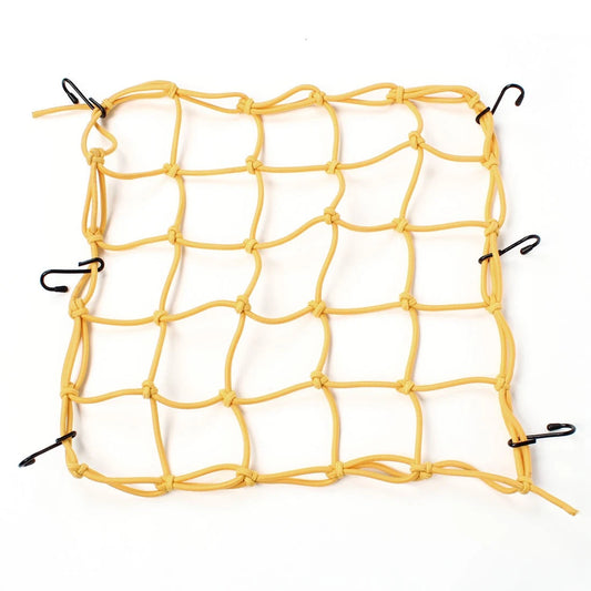 6-Hook Luggage Net for Motorcycle Auto Bike - Yellow, Flexible