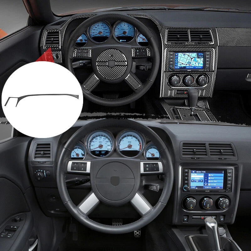 Carbon Fiber Dashboard Air Outlet Frame Cover Trim for Dodge Challenger (2008-2014)