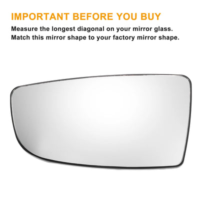 Left Lower White Mirror Glass w/ Back Non-heated for Ford Transit T150 T250