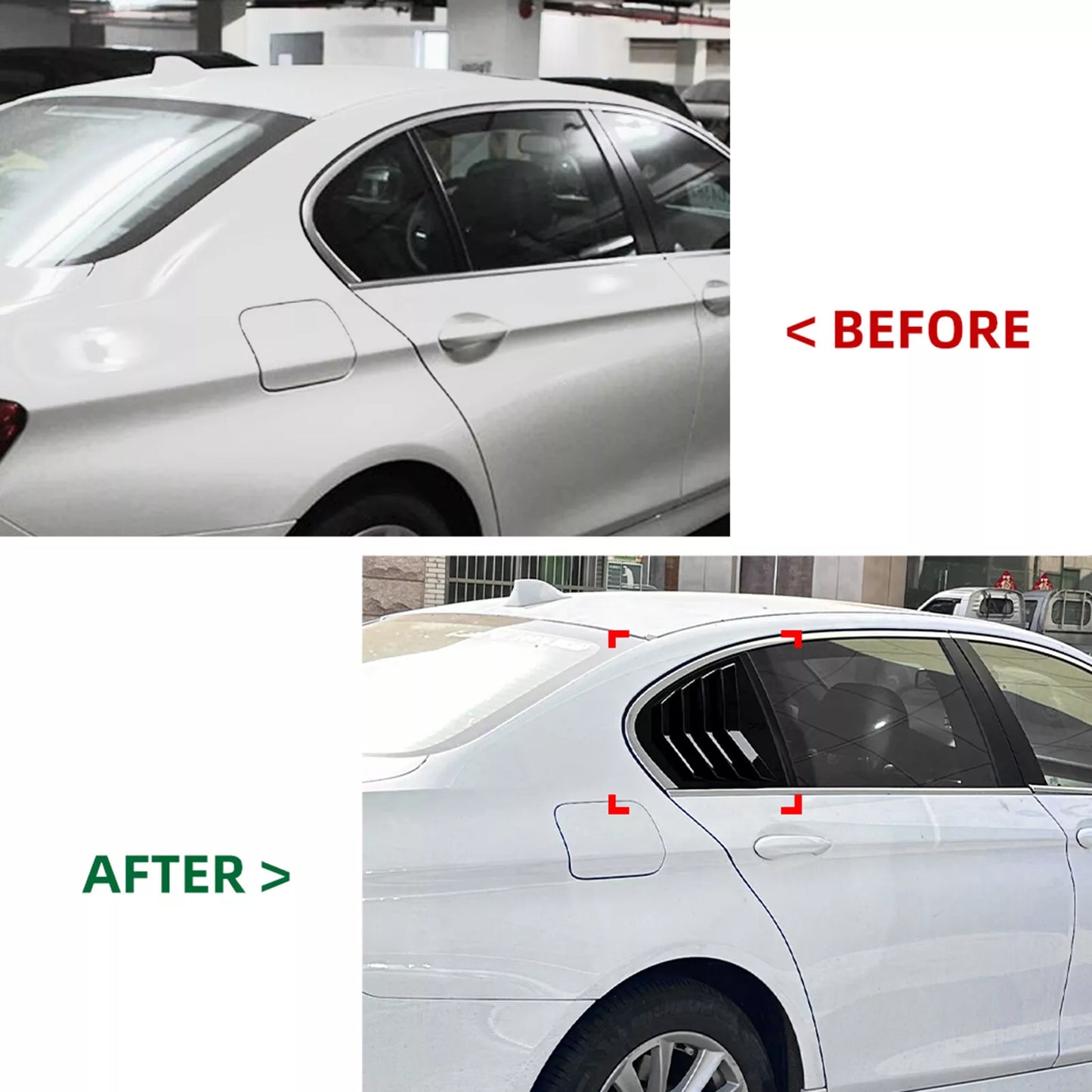 Rear Side Window Louver Covers for BMW 5 Series F10 525i (2011-2017)