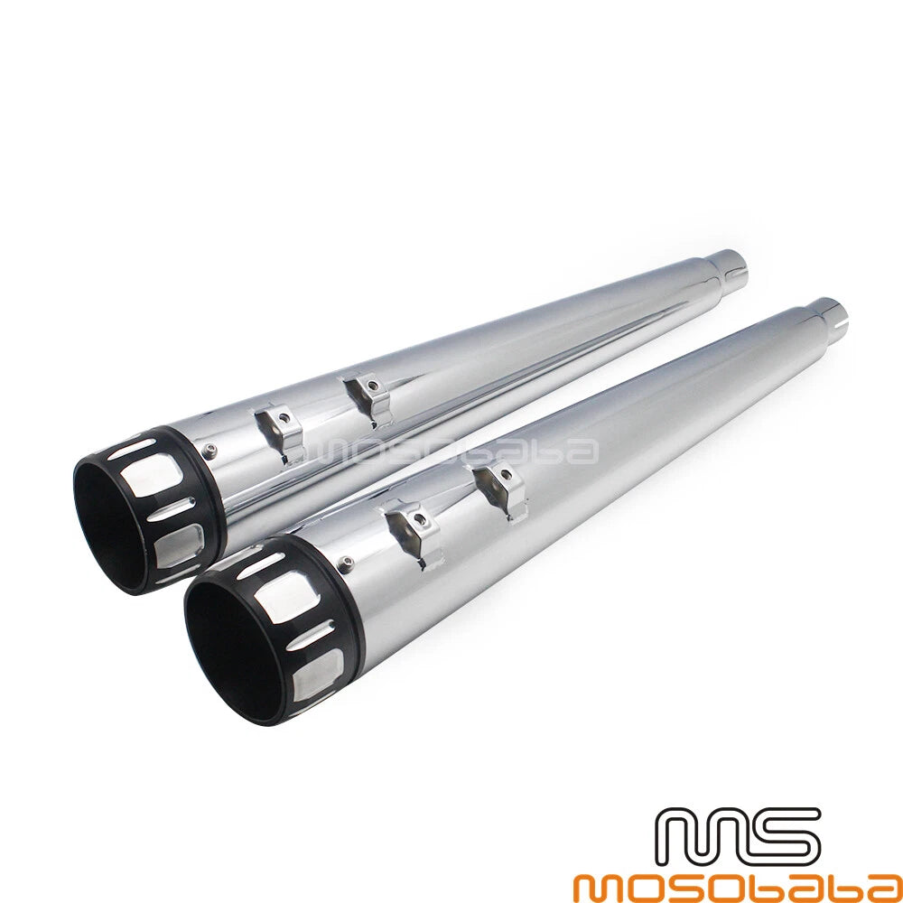Chrome Exhaust Pipe Slip-On Mufflers for Harley Touring (1995-2016)