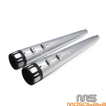 Chrome Exhaust Pipe Slip-On Mufflers for Harley Touring (1995-2016)