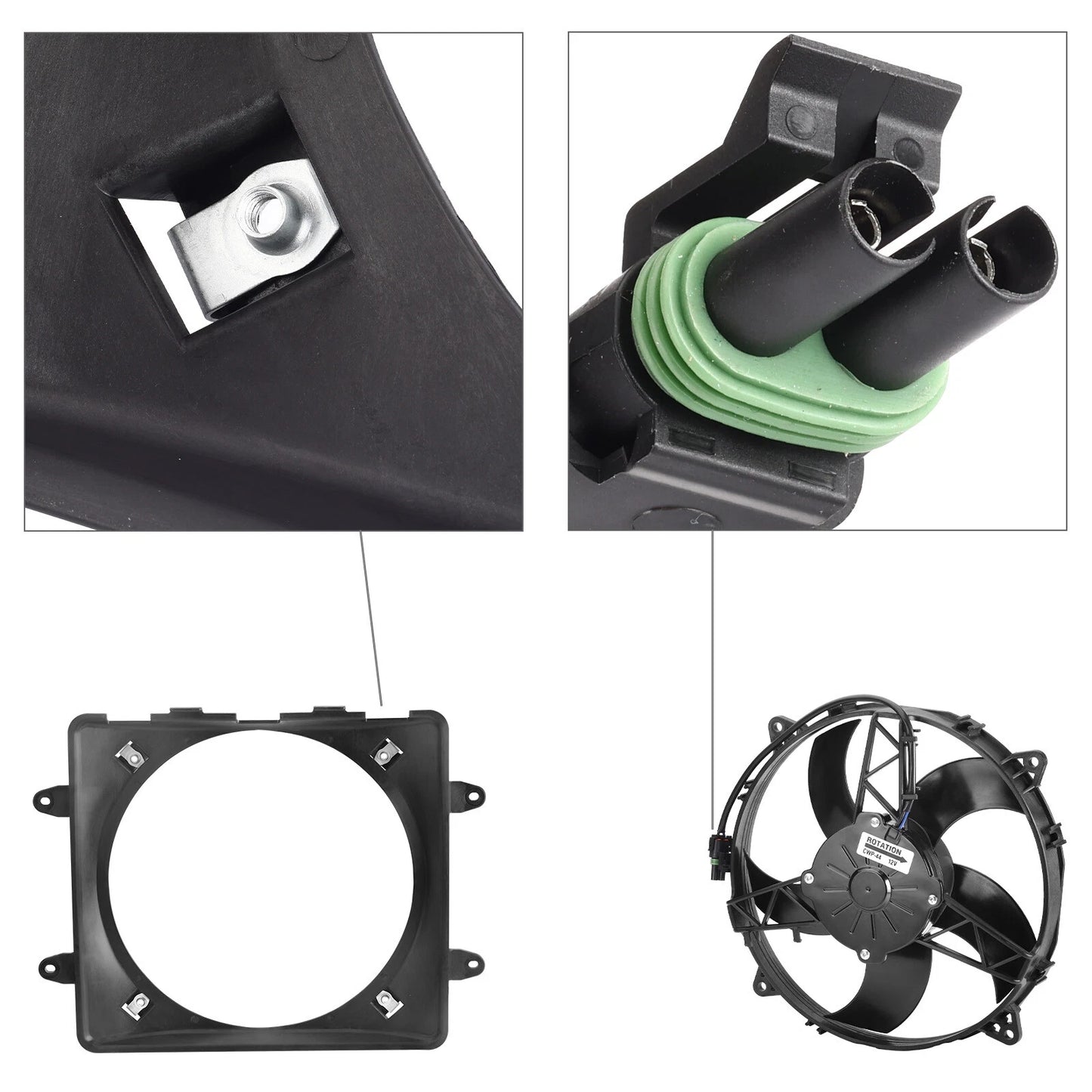 Radiator Cooling Fan Assy w/ Shroud for Polaris Sportsman 800/700 EFI 2004-2014