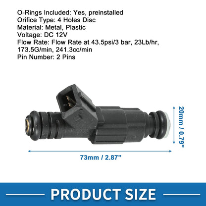 Fuel Injector for Jeep Wrangler 1991-1995 2.5L Black 1 x Unit