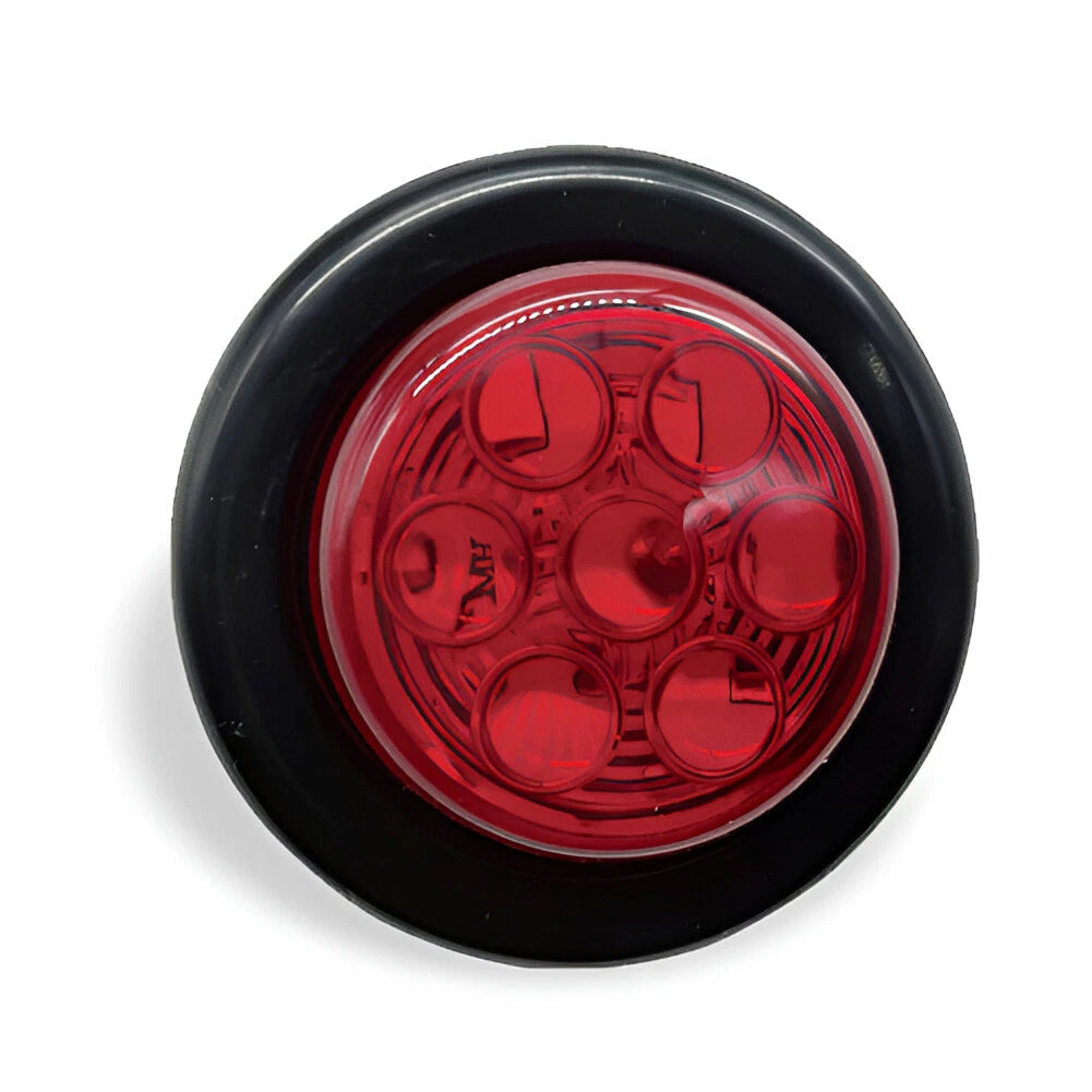 2" Round Red 7 LED Side Marker Lights for Trailer Truck RV (24V)