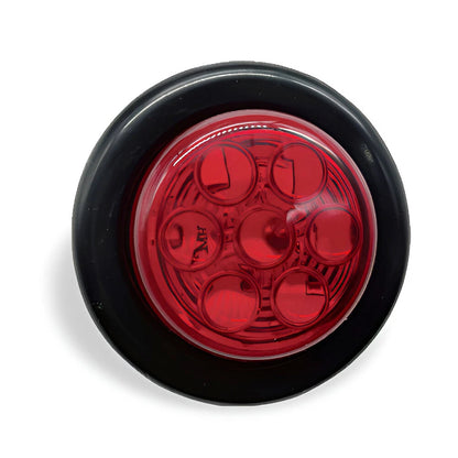 2" Round Red 7 LED Side Marker Lights for Trailer Truck RV (24V)