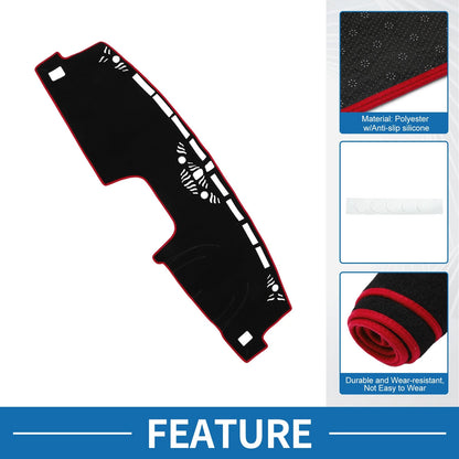 Dashboard Cover Mat for Ford Maverick 2022-2024 Sun Protector Pad Black Red