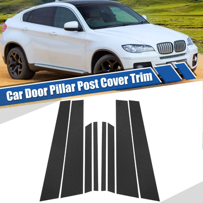 Gloss Carbon Pattern Door Window Pillar Post Cover Trim for BMW X6 (2007-2014)