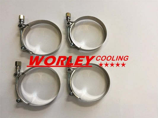 2 x 2" Stainless Steel T-Bolt Silicone Hose Pipe Clamps