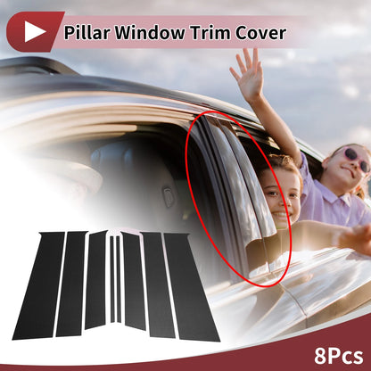 Door Pillar Window Trim for Nissan Terra/Xterra 2018-2022 Black Carbon Fiber