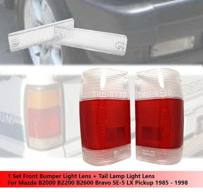 Bumper Light Lens + Tail Light Lens for Mazda B2000 B2200 B2600 (1986-1993)