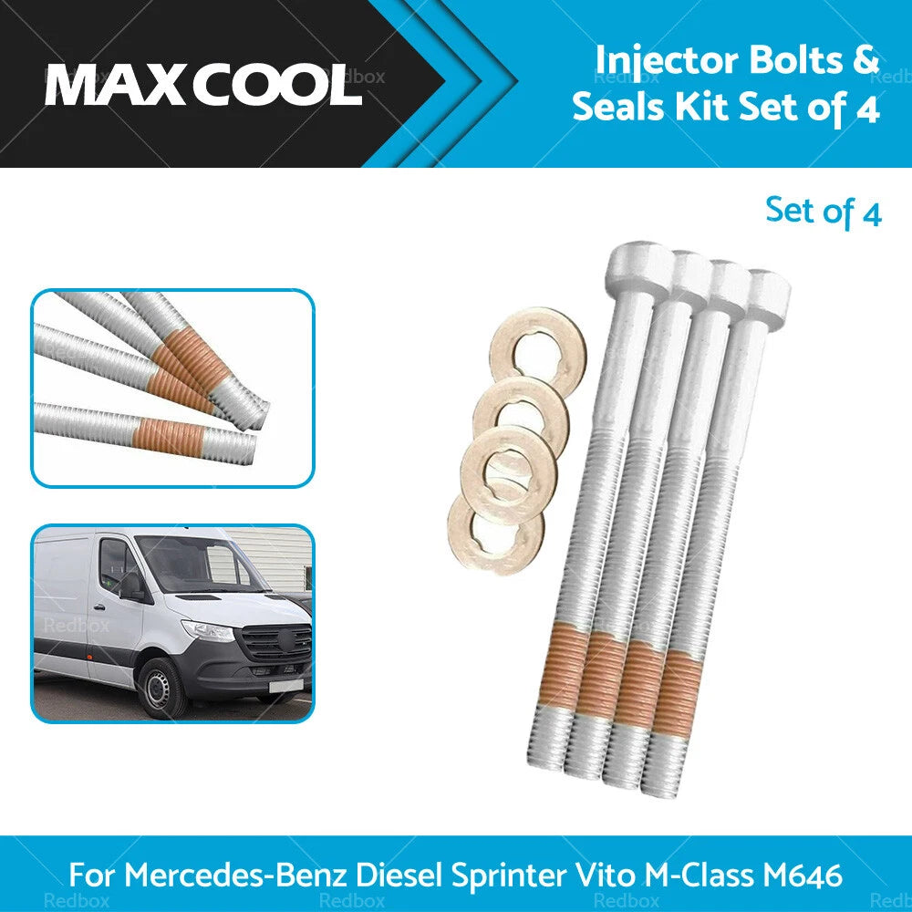 4 x Injector Bolts & Seals for Mercedes Sprinter, Vito, M-Class (2006-2018)