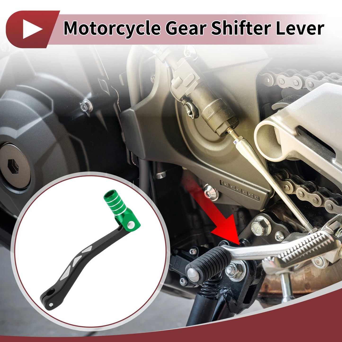 Folding Motorcycle Gear Shifter Levers for Yamaha TTR 50cc Black Green
