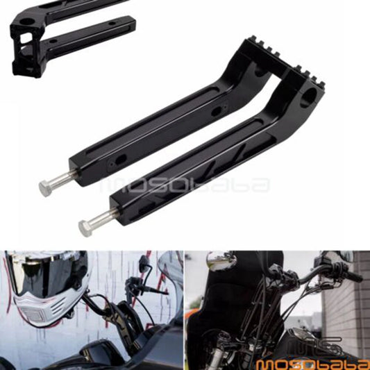 12" Tall Black Pullback Handlebar Riser for Harley Softail (2018)