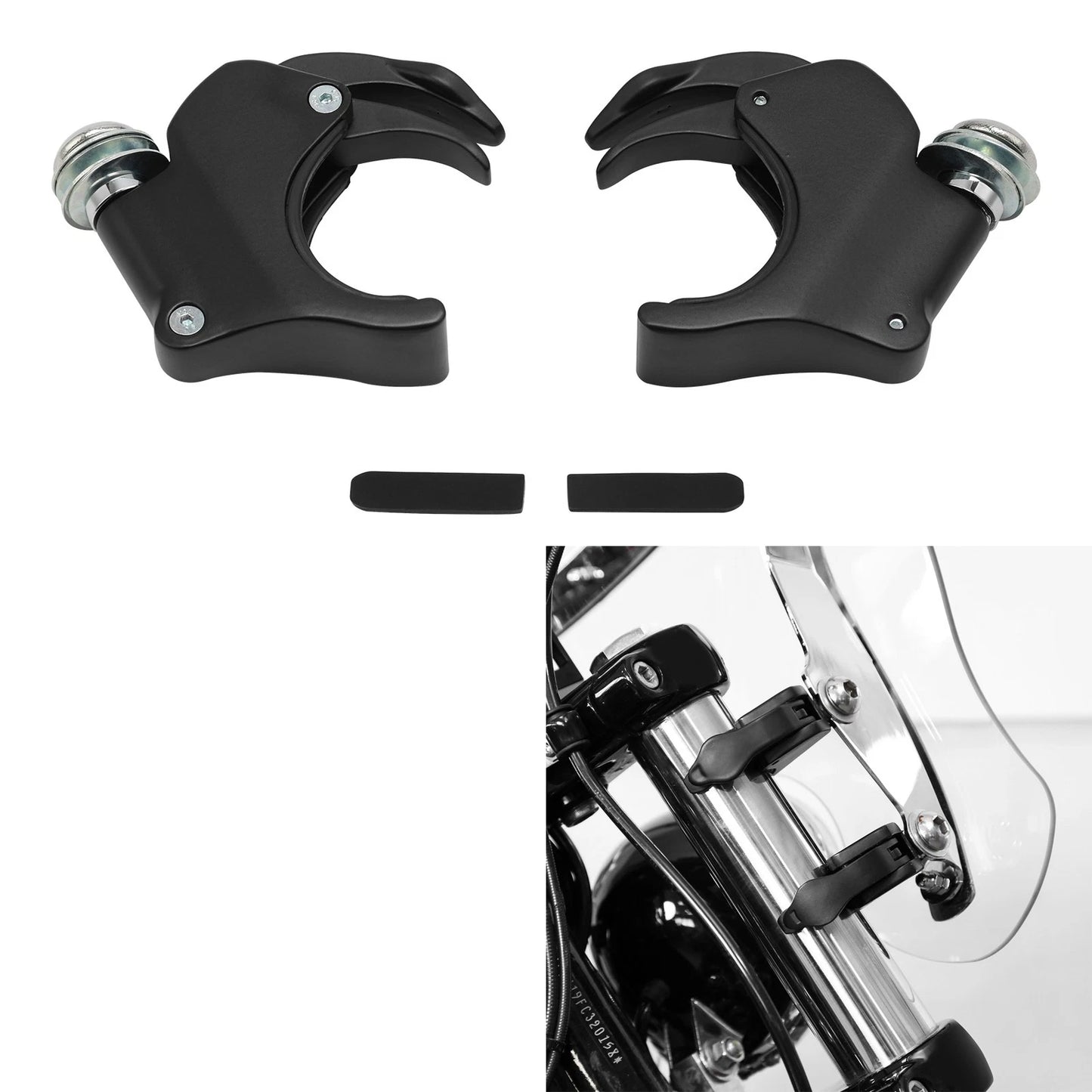 Windshield Clamps 49mm for Harley Dyna Fat Street Bob FXDB FXDF VRSCB