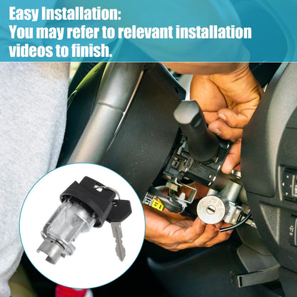 Ignition Lock Cylinder Switch for Chrysler Daytona Silver Tone Black