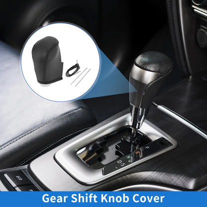 Car Gear Shift Knob Cover for Nissan Altima (2019-2024) Black Faux Leather