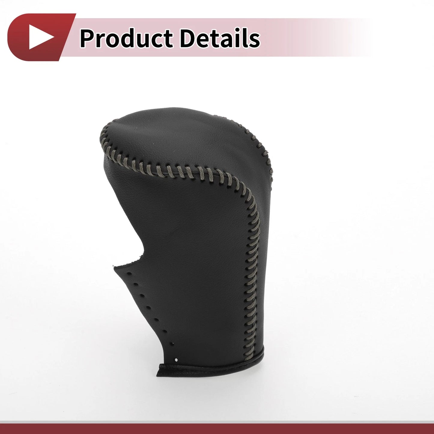 Car Gear Shift Knob Cover for Honda Accord (2008-2012) - Black Grey Faux Leather