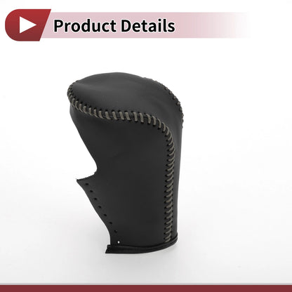 Car Gear Shift Knob Cover for Honda Accord (2008-2012) - Black Grey Faux Leather