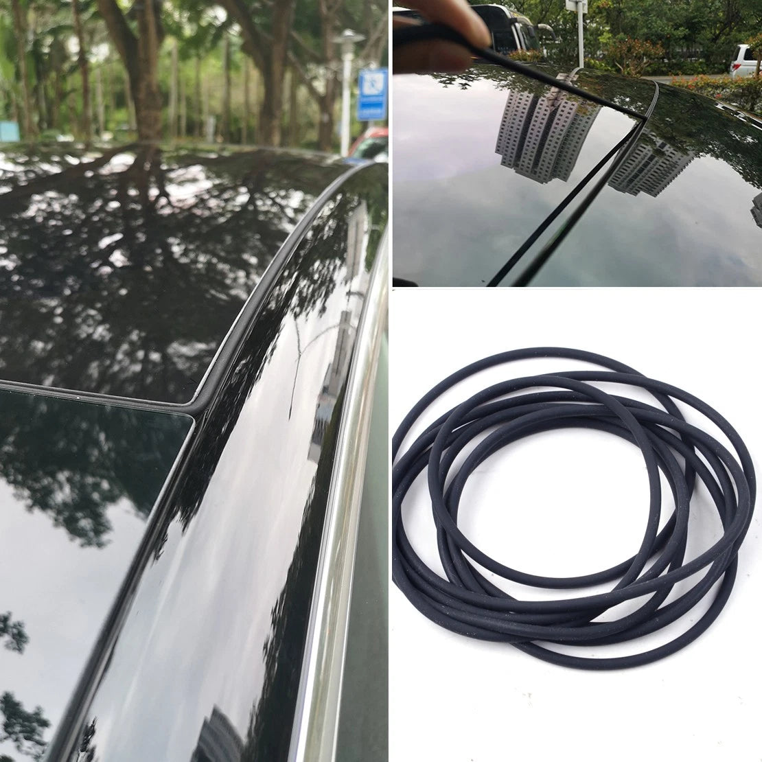 Black Windshield Noise Reduction Seal for Tesla Model 3 (2017-2023)