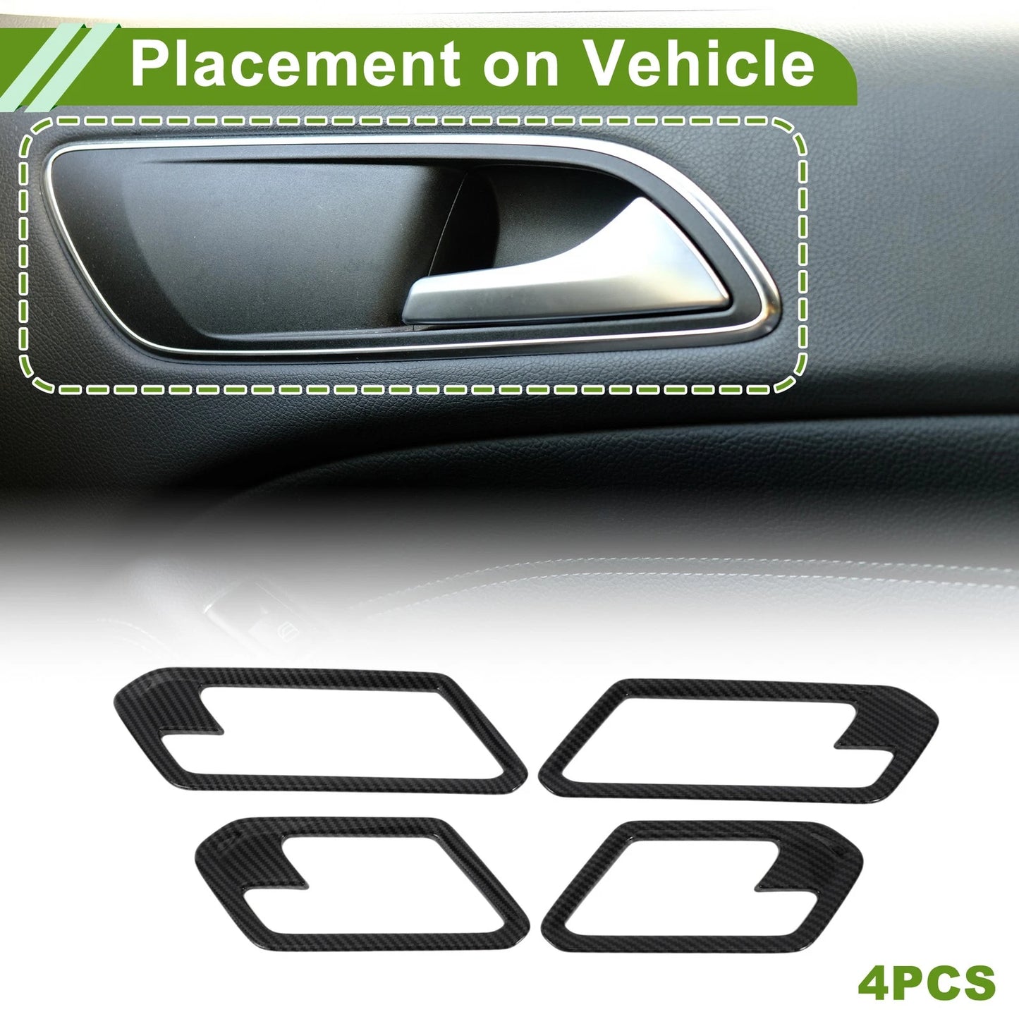4 x Interior Door Handle Bowl Cover Trim ABS for Chevrolet Colorado (2023-2025)