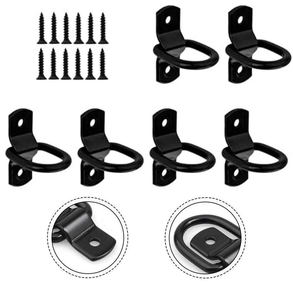 Heavy Duty Fixed D Rings 6 PCS for Truck/Trailer/RV/Boat Load Securing
