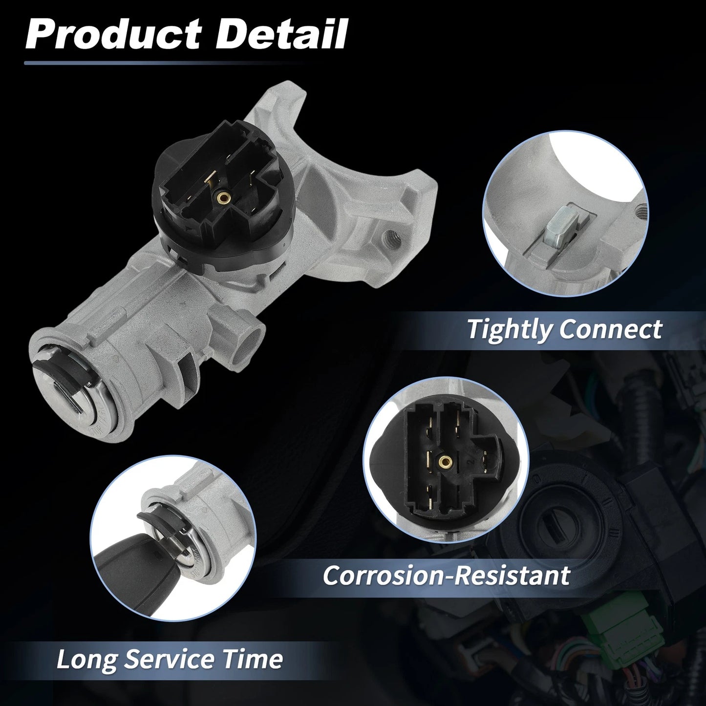 Ignition Lock Cylinder with 2 Keys for Dodge Ram Promaster 1500