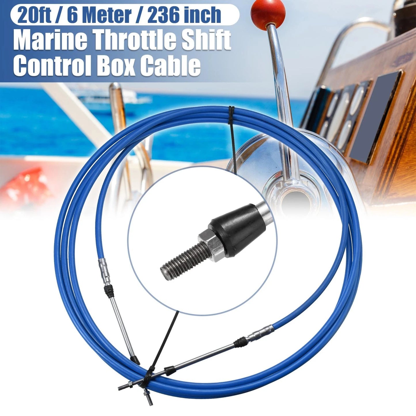 Remote Control Box Cable 1x 20ft 236in for Yamaha Blue