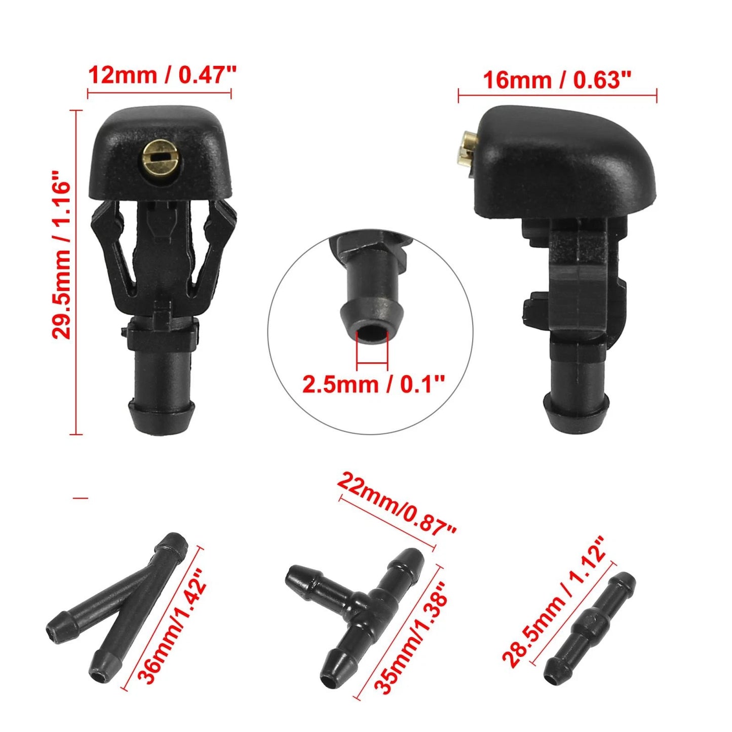 4pcs Windshield Wiper Nozzles for Nissan Titan Infiniti QX56 Black