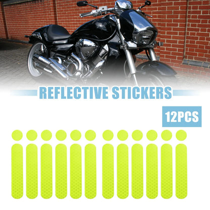 12 x Reflective Safety Stickers PET for Helmet Bicycle Motorcycle