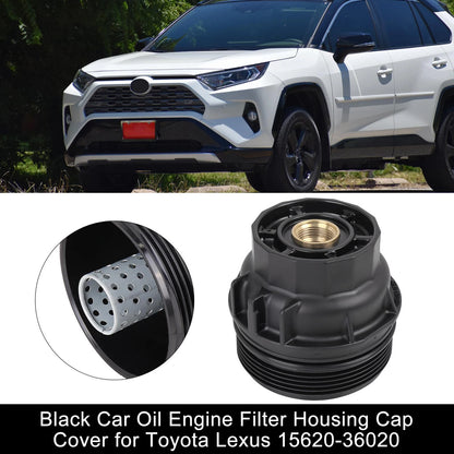 Black Engine Oil Filter Cap Cover for Toyota Lexus