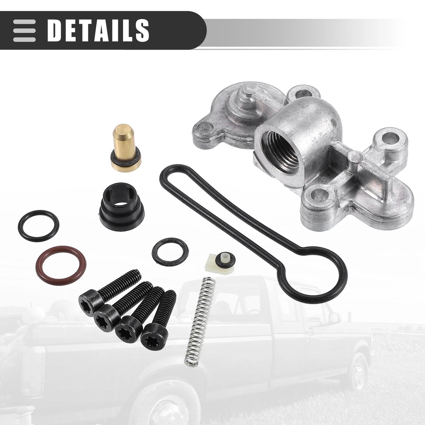 Fuel Pressure Regulator Kit for Ford (2003-2007) - Silver Tone Black 1 Set
