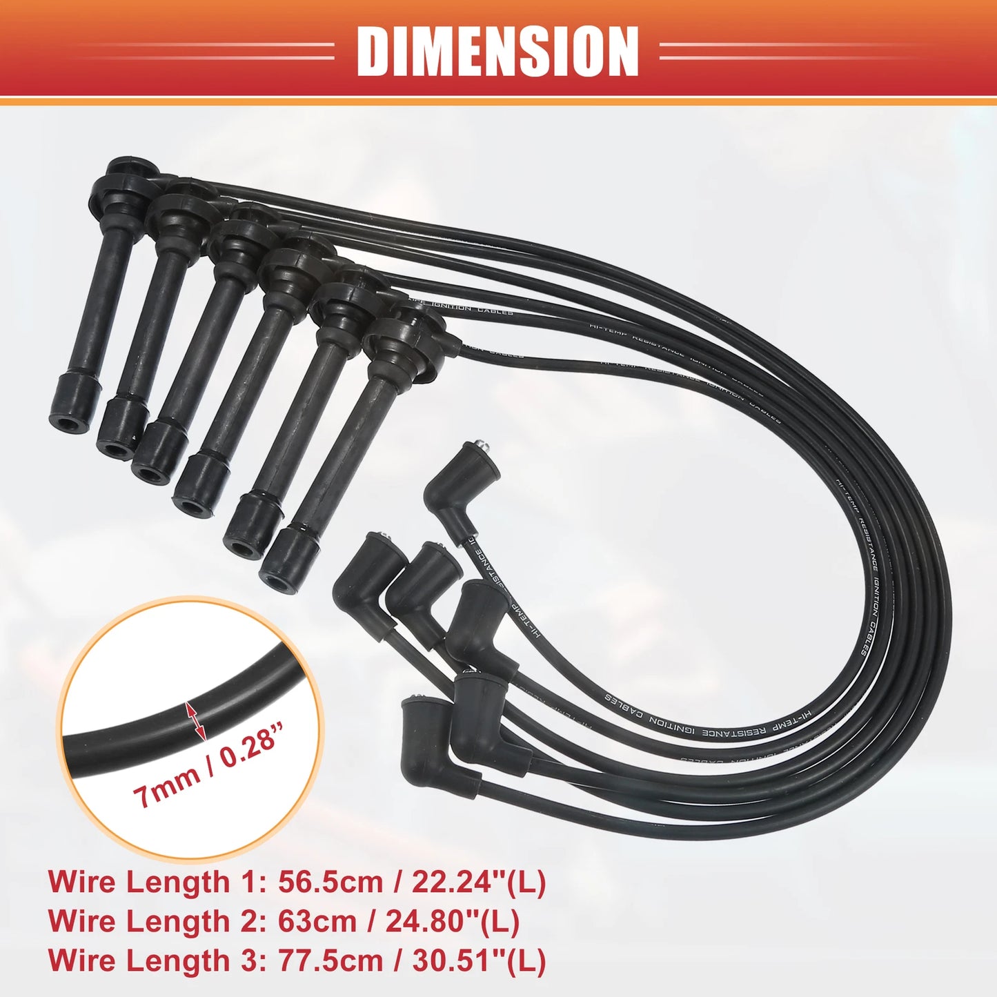6 x Spark Plug Wire Ignition Coil Cables for Mitsubishi Montero (1997)