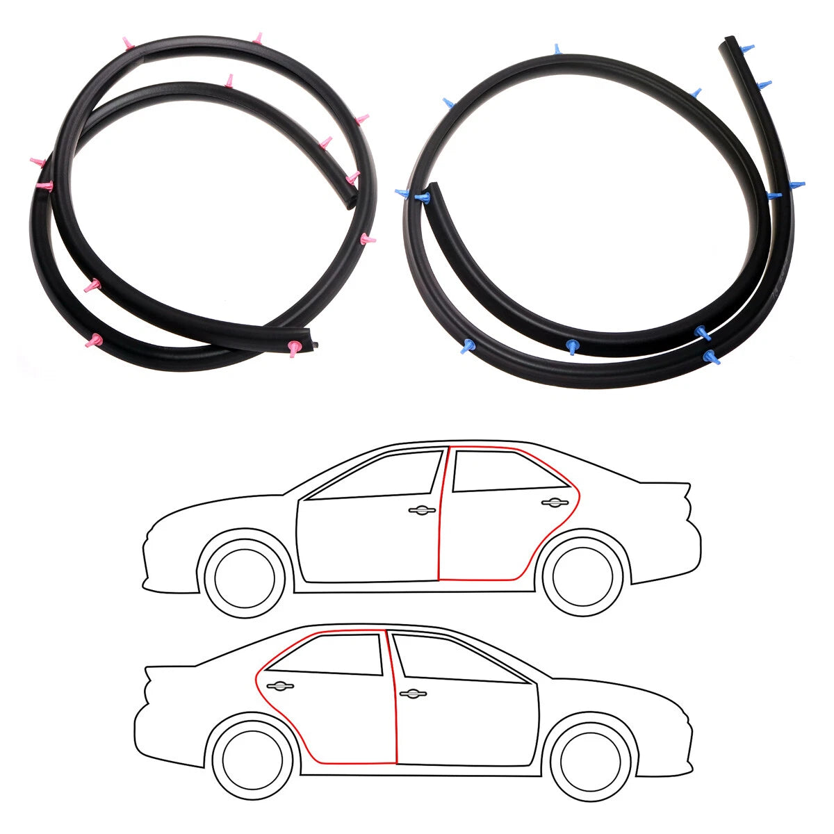 Rear Door Weatherstrip Seal for Nissan Sylphy N16 Almera Pulsar 2000-2006