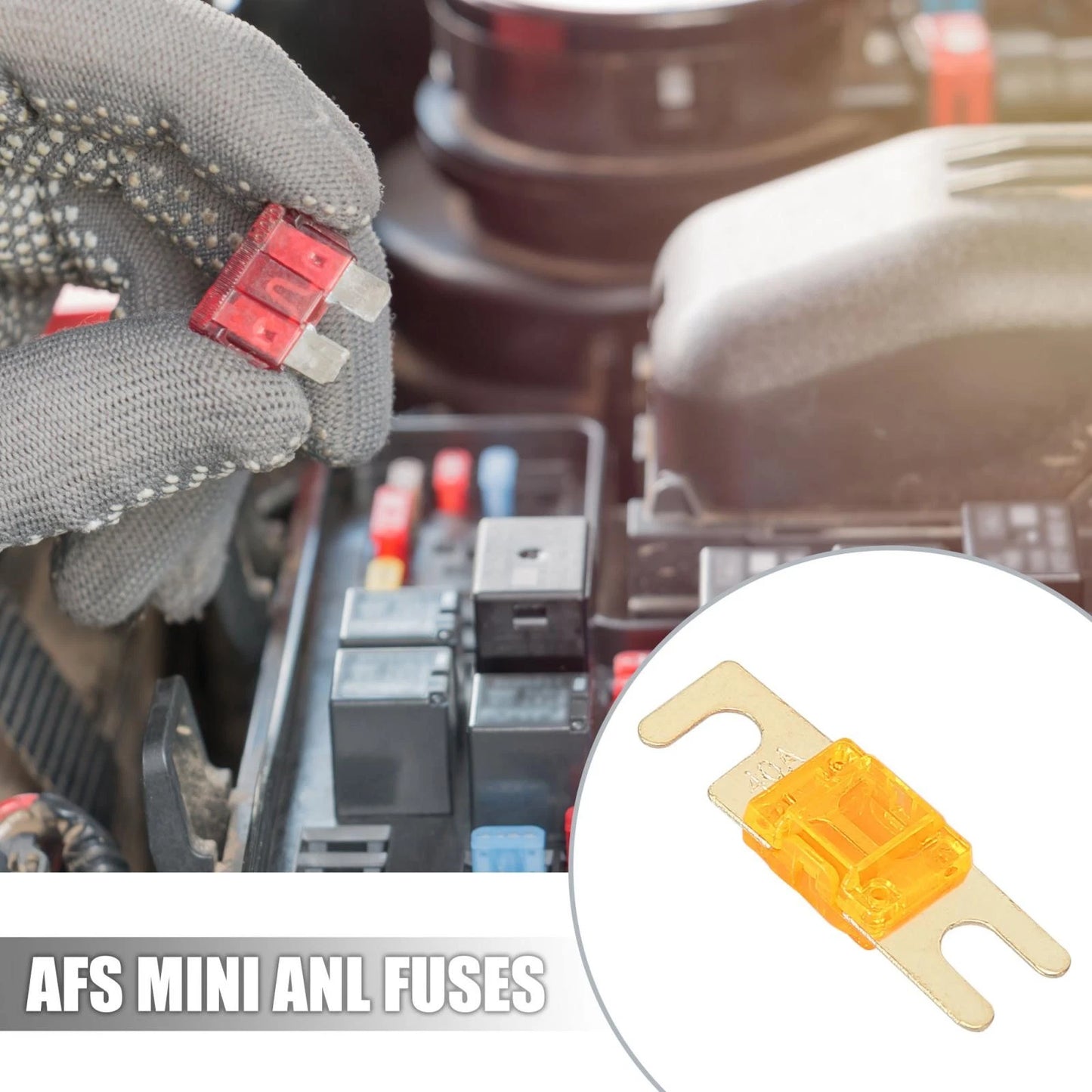 5pcs 40A AFS Mini ANL Fuses for Car, Truck, Motorcycle, Boat, Audio CD