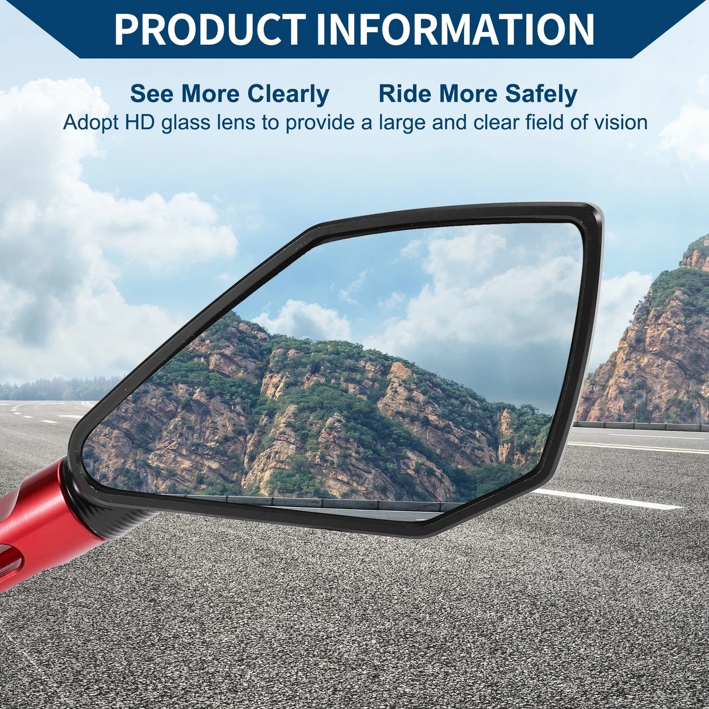 Rear View Mirror M8/M10 Side Aluminum Alloy for Motorcycle