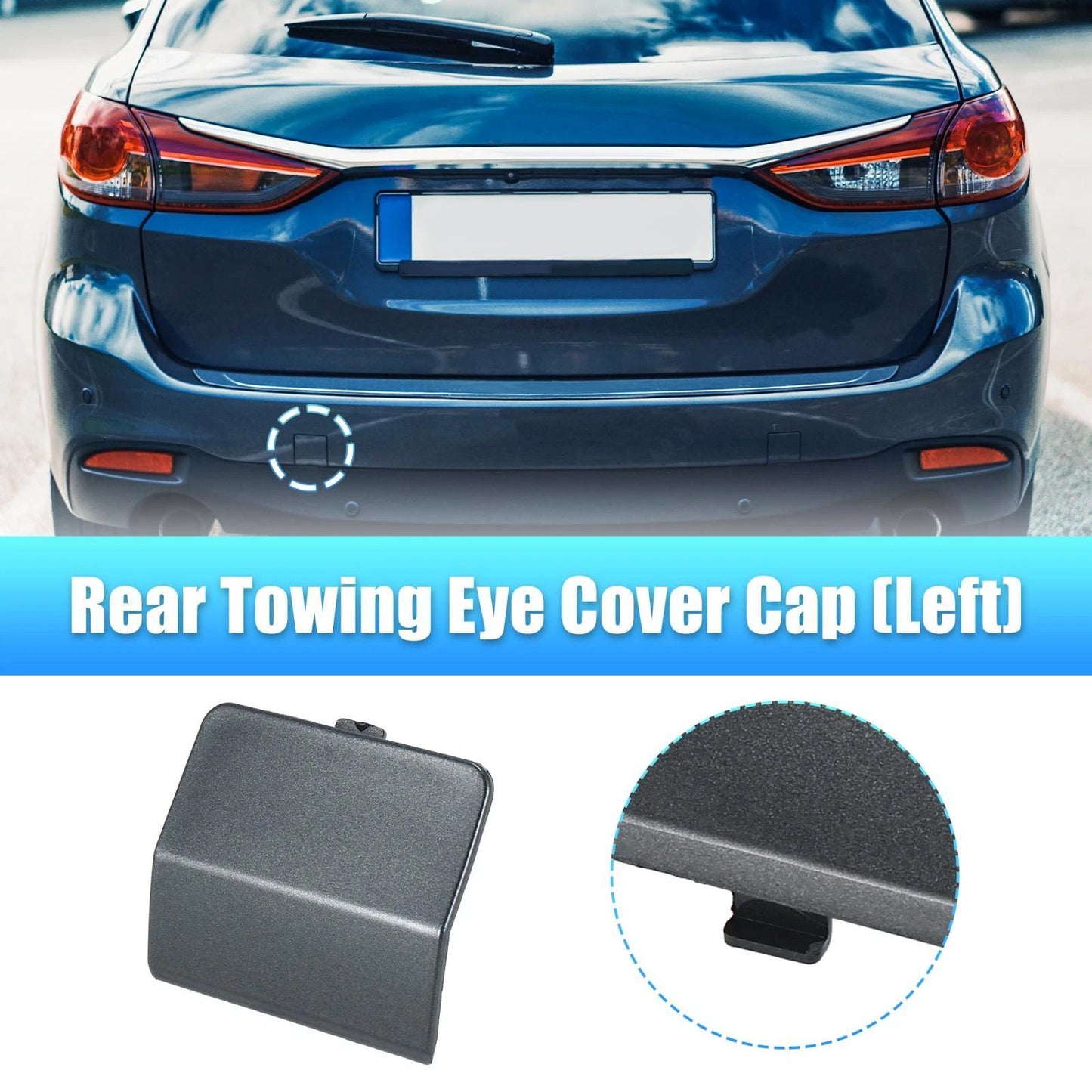 Gray Rear Bumper Tow Hook Cover for Mazda 6 (2013-2018)