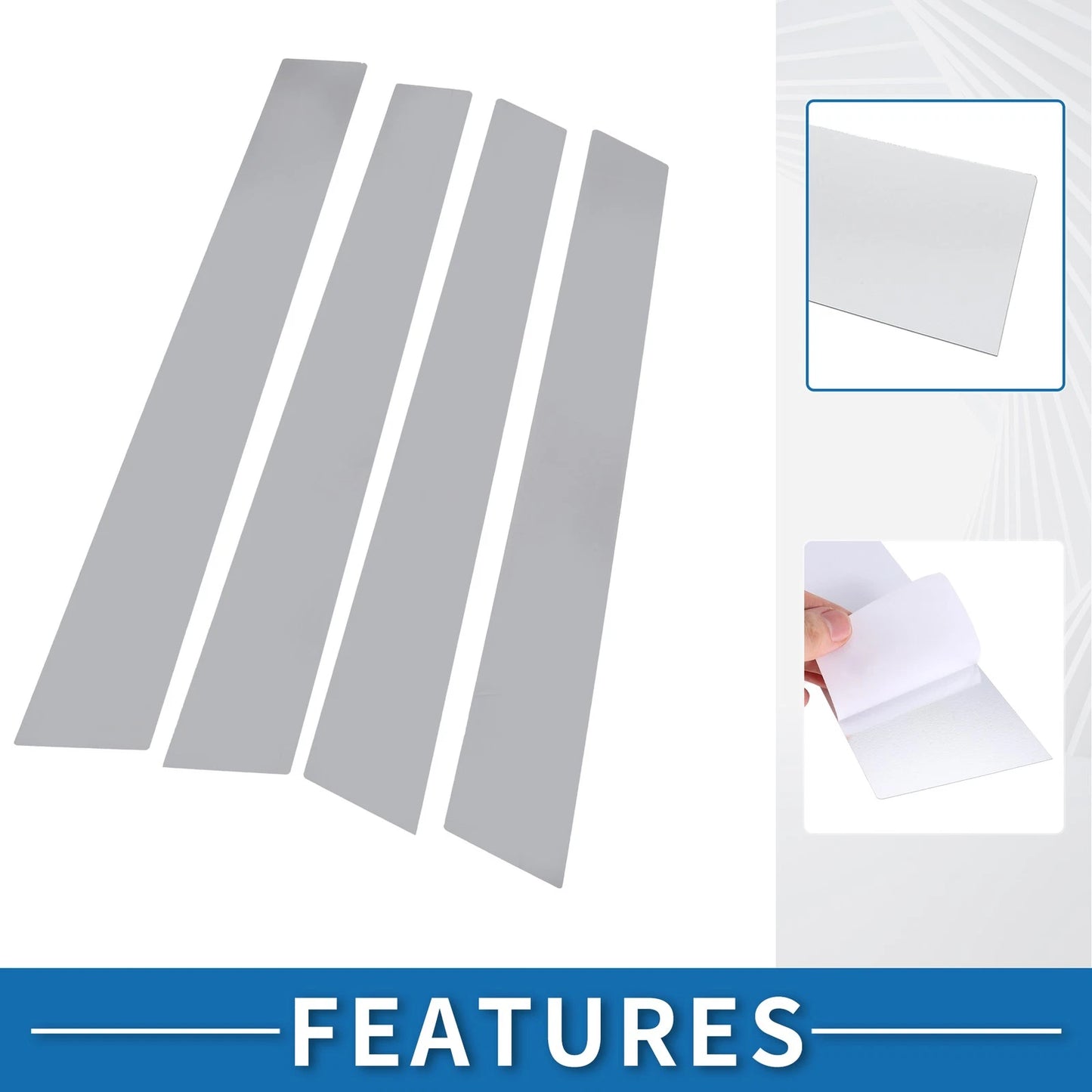 4 x Car Pillar Window Trim Covers for Porsche Panamera (10-16) Silver Tone