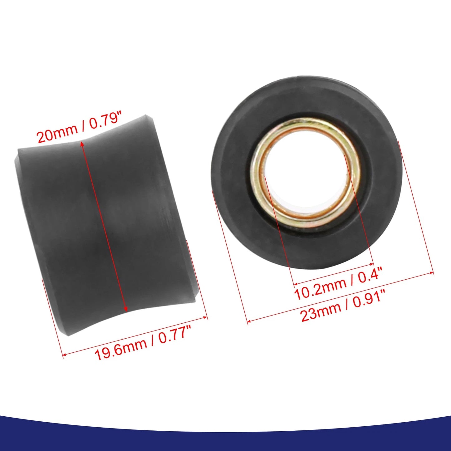 6 x 10mm Rear Shock Absorber Cushion Rubber Ring Bushing for Universal