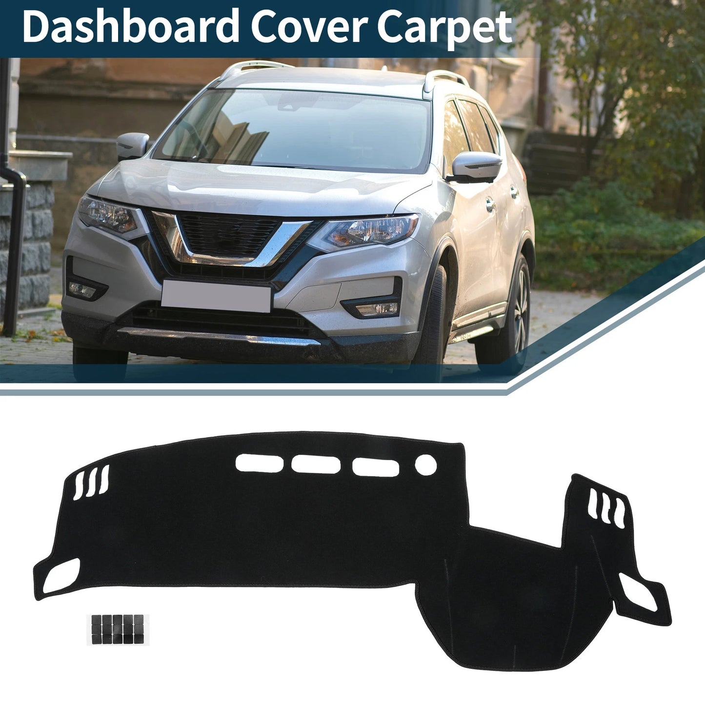 Dashboard Cover Mat for Nissan X-Trail T33 (2022-2024) Black 1 Set
