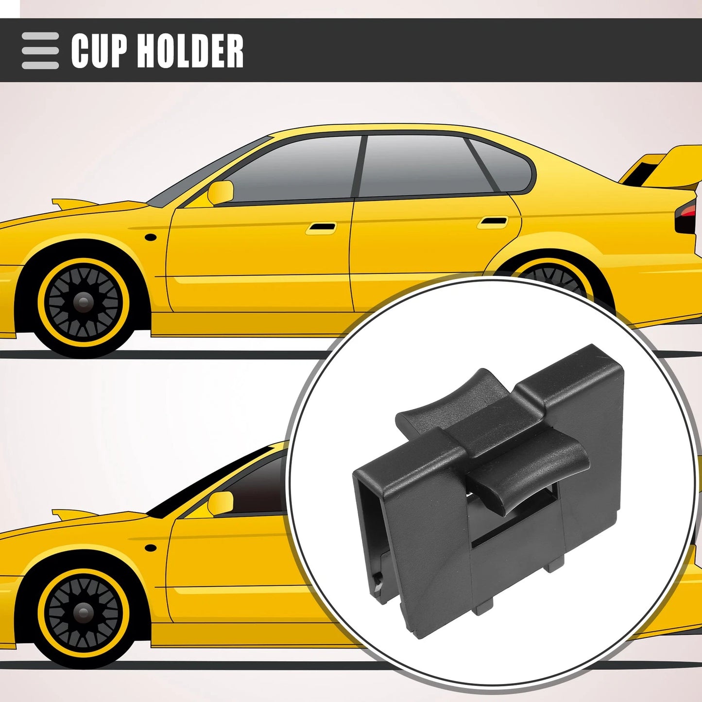 Cup Holder Divider for Subaru Forester (2014-2015) Plastic Black